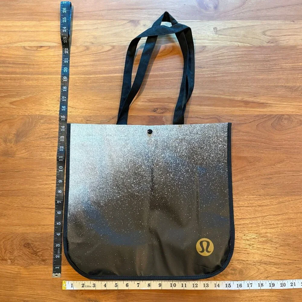 Lululemon‎ Black and White Speckle Large ReusableTote Bag